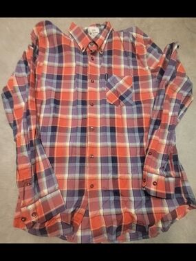 Ben Sherman Men's Plaid Button-Down Shirt in Red and Blue